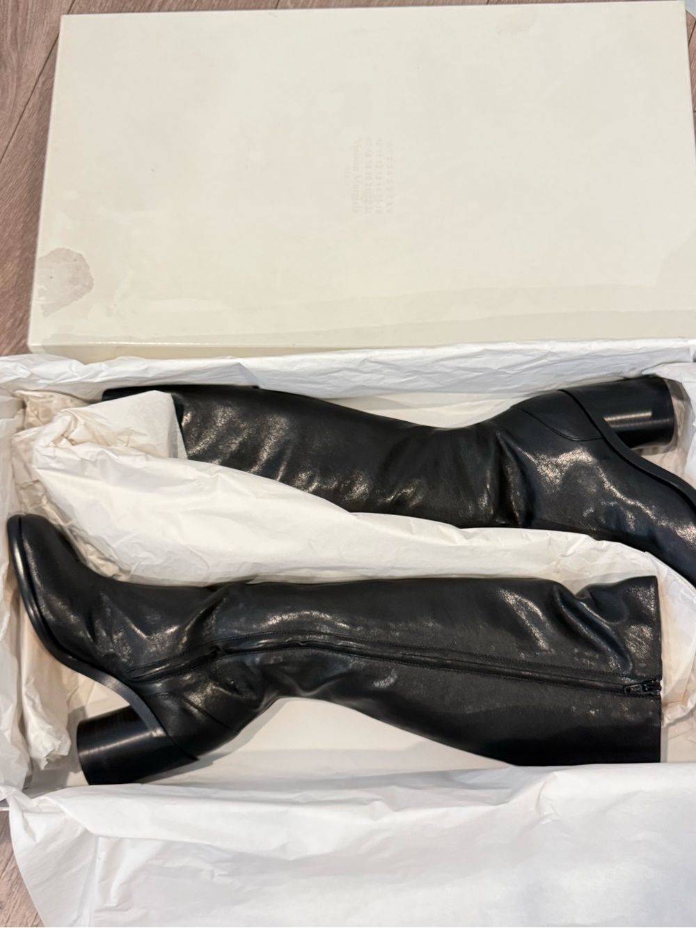 Maison Martin Margiela Black Leather Over-the-Knee Boots